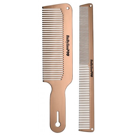 #BCOMBSET2RG BABYLISSPRO ROSEFX 2PC METAL COMB SET