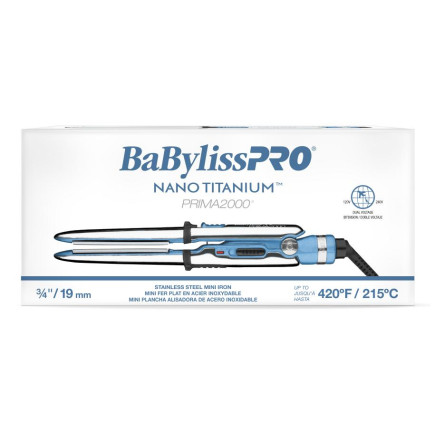 #BNT2000 BabylissPro Nano Titanium PRIMA2000 Mini Straight Iron 3/4''