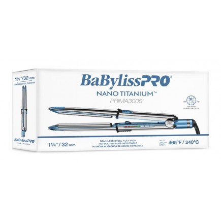 #BNT3000T BabylissPro Nano Titanium PRIMA3000 Straightener 1.25"