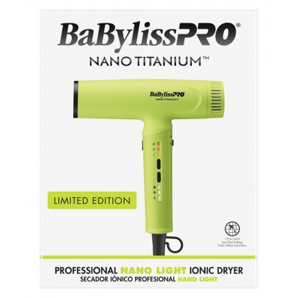 #BNTC9200NY BabylissPro Nano Light Ionic High-Speed Dryer (Neon)