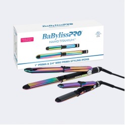#BNTPK1RB BabylissPro Nano Titanium Iridescent Prima Styling Iron Combo