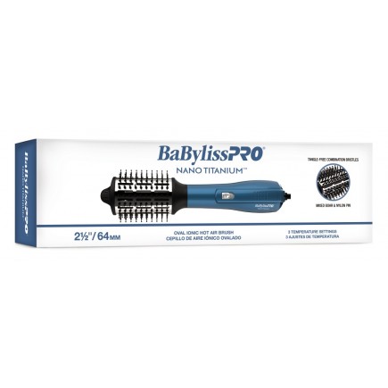 #BNTHB250 BabylissPro Nano Titanium Oval Ionic Hot Air Brush 2.5"