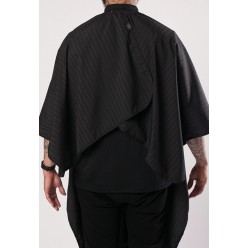 BARBER STRONG THE BARBER CAPE - BLACK w/ PINSTRIPES