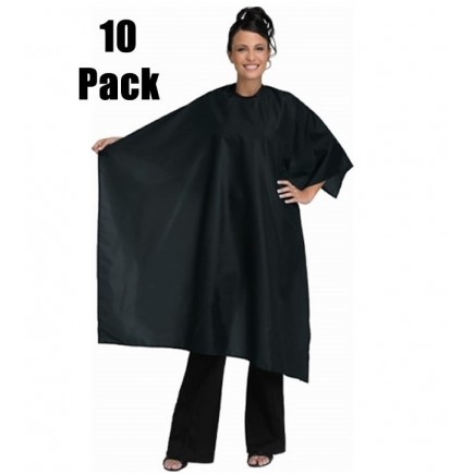 #199S-BLK-10PK  Whisper Styling Cape Black w/ Snap 10pk