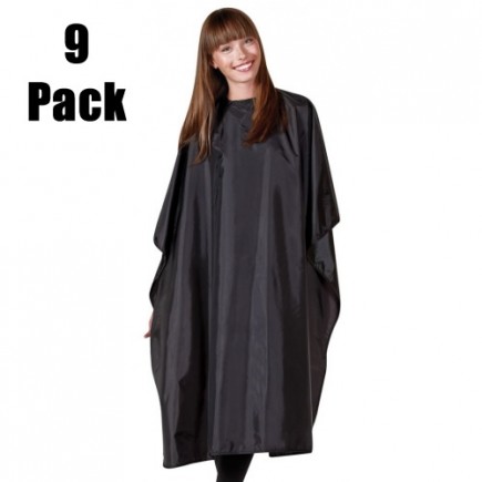 #959S-9PK Nylon All Purpose Cape 9pk - Black