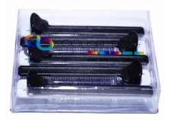 ColorBow Clip Comb Matte Black/White  5/pk