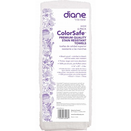 #65048 DIANE COLORSAFE TOWELS 6PK - WHITE