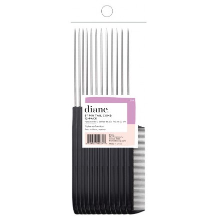 #D34 Diane Steel Pin Tail Combs 12pk