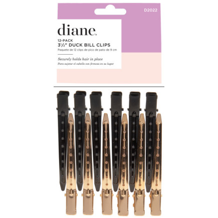 #D2022 Duck Bill Clips 12PK (Black & Gold) 