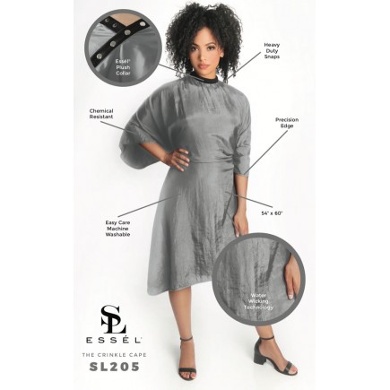 #SL205G Essel - Crinkle Chemical Cape (Grey)