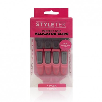 #STACLIPS Styletek Perfect-Grip Alligator Clips 4pk (Pink)