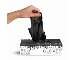 Styletek Black Powder Free Vinyl Gloves