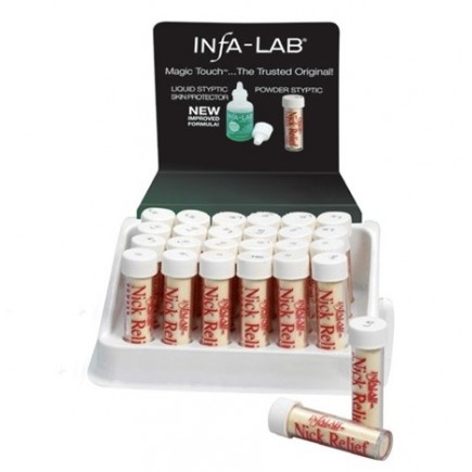 INFA-LAB MAGIC TOUCH NICK RELIEF POWDER STYPTIC 24CT DISPLAY
