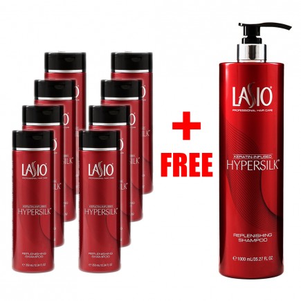 Lasio Hypersilk Replenishing Shampoo 12oz w/ FREE Liter Promo