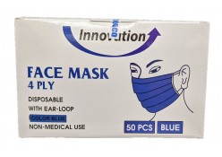 #20984  4-Ply Face Mask - Blue  50/bx 