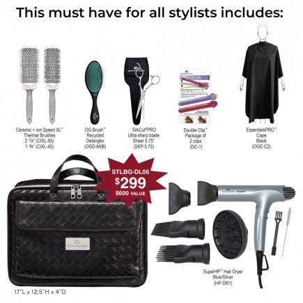 Olivia Garden Perfect Volume Stylist Tool Bag (Silver-Blue)
