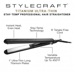 Stylecraft Stay-Temp Flat Iron 1" w/ FREE Ionic Turb Dryer